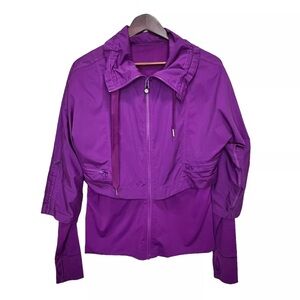 Lululemon Seek the Peak Jacket Scuba Tunic Crop Zip  Coat Gym Yoga Sport Purple